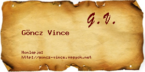 Göncz Vince névjegykártya